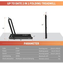 Lade das Bild in den Galerie-Viewer, Jobo - 2.3HP Fold Flat Treadmill for Home with LED Screen