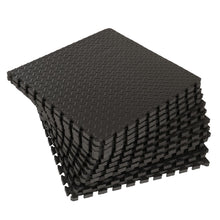 Lade das Bild in den Galerie-Viewer, 24pcs Eva Environmental Protection Mat Fitness Mat, Leaf Pattern Black