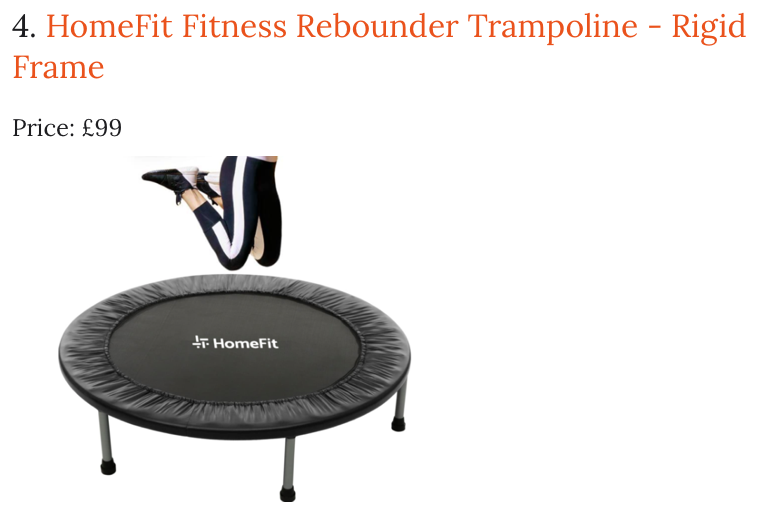 HomeFit Fitness Trampoline - Ranked in Top 5 Best Fitness Rebounder Trampolines