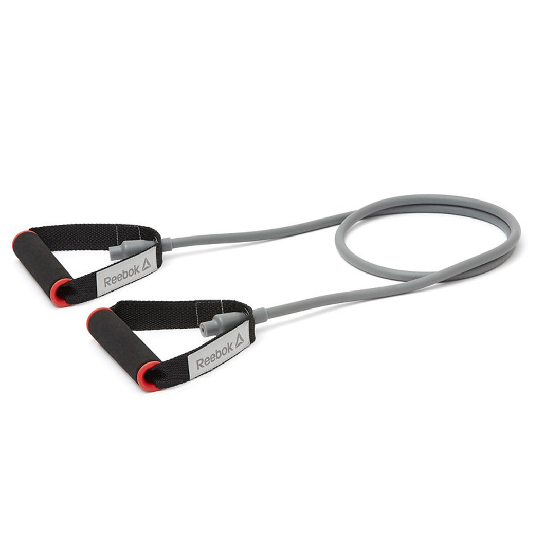 Reebok Resistance Tube with Handles - Light - Grey with Black Handles