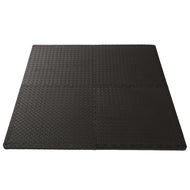 24pcs Eva Environmental Protection Mat Fitness Mat, Leaf Pattern Black