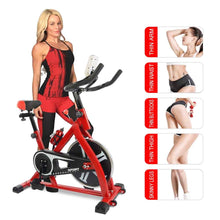 Carica l&#39;immagine nel visualizzatore di Gallery, Stationary Exercise Bike Fitness Cycling Bicycle Cardio Home Sport Gym Training Red
