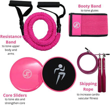 Cargar la imagen en el visor de la galería, JT Fitness Booty Band Belt,Resistance Band for Legs &amp; Glutes Fitness Band Pink
