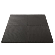 Load image into Gallery viewer, 24pcs Eva Environmental Protection Mat Fitness Mat, Leaf Pattern Black
